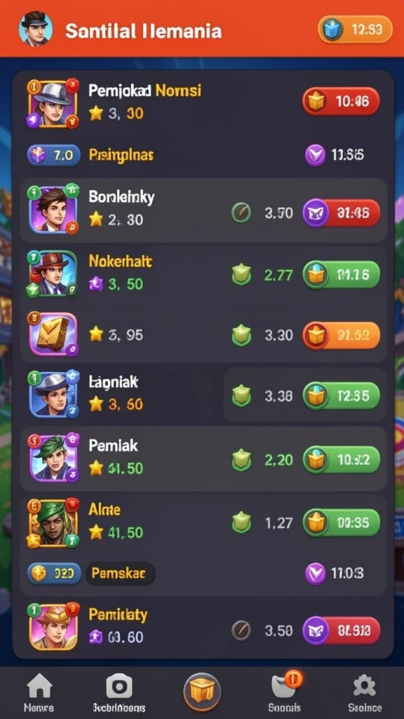 bigrich77 - Fitur interaktif untuk bersaing dengan pemain lain secara online.
