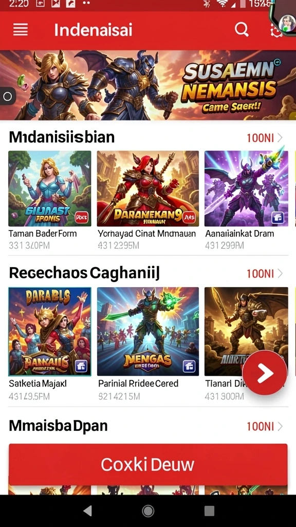 luckydf - Tangkapan layar menampilkan berbagai permainan yang tersedia.